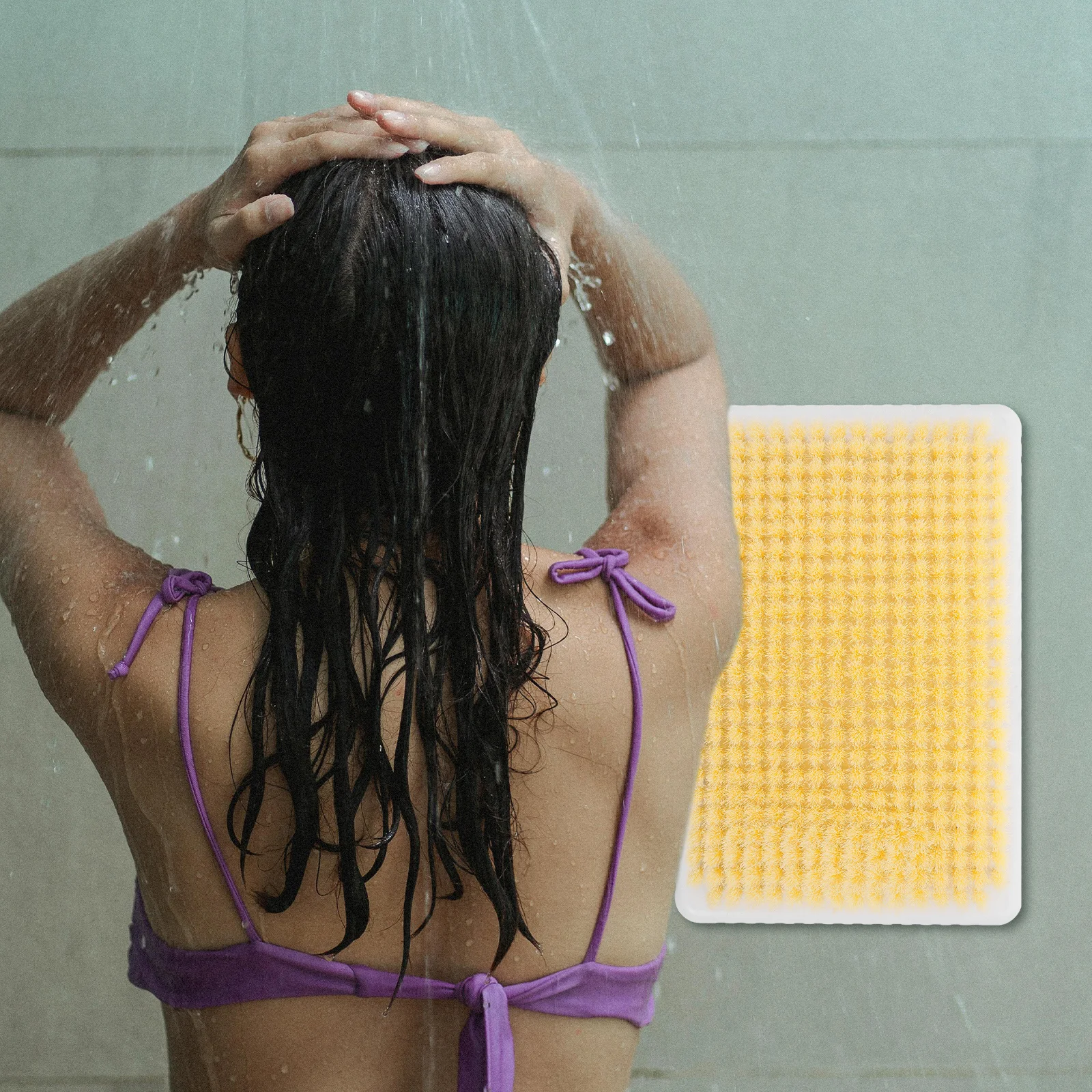 

Back Scrubber For Shower Hands Free Wall Mounted Body Scrubber Soft Bristles Deep Cleaning Bathing Supplies Shower Tool