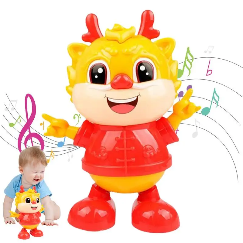 Electronic Music Dancing Toy Cartoon Toy Dragon Electric Music Toy Portable Dragon Educational Toy For Girls Boys Kids Toddler