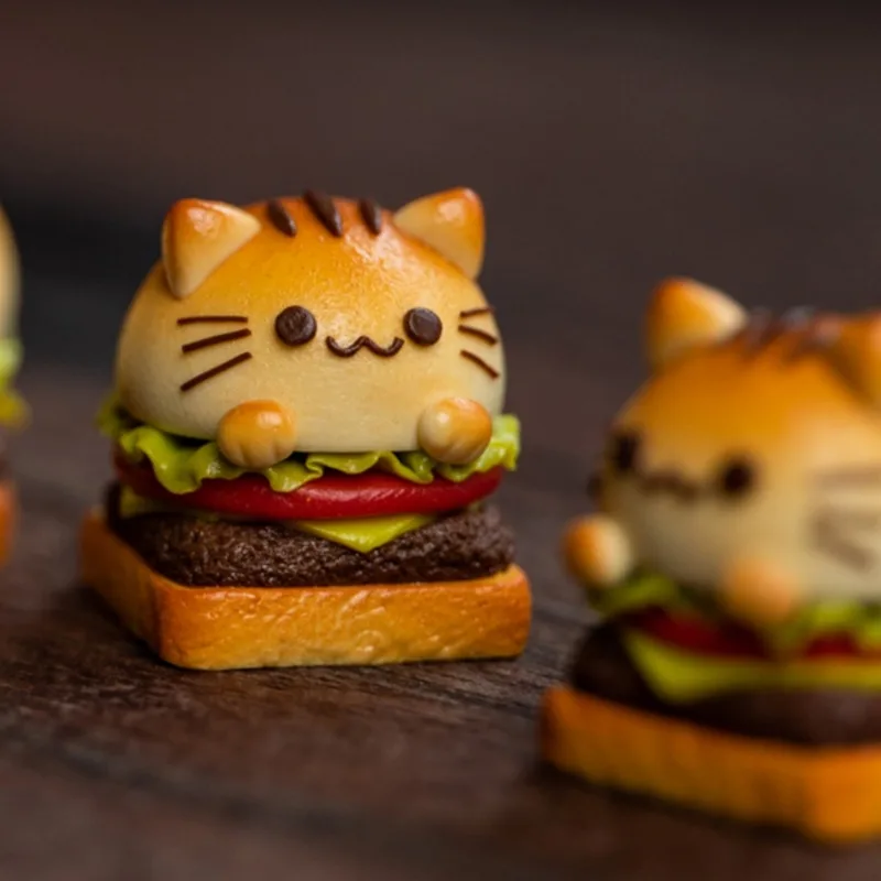 Imagem -04 - Keycaps para Teclado Mecânico Mifuny Cat Hamburger Abs Handmade Kawaii Dog Keycaps Personalizados Acessórios Bonitos