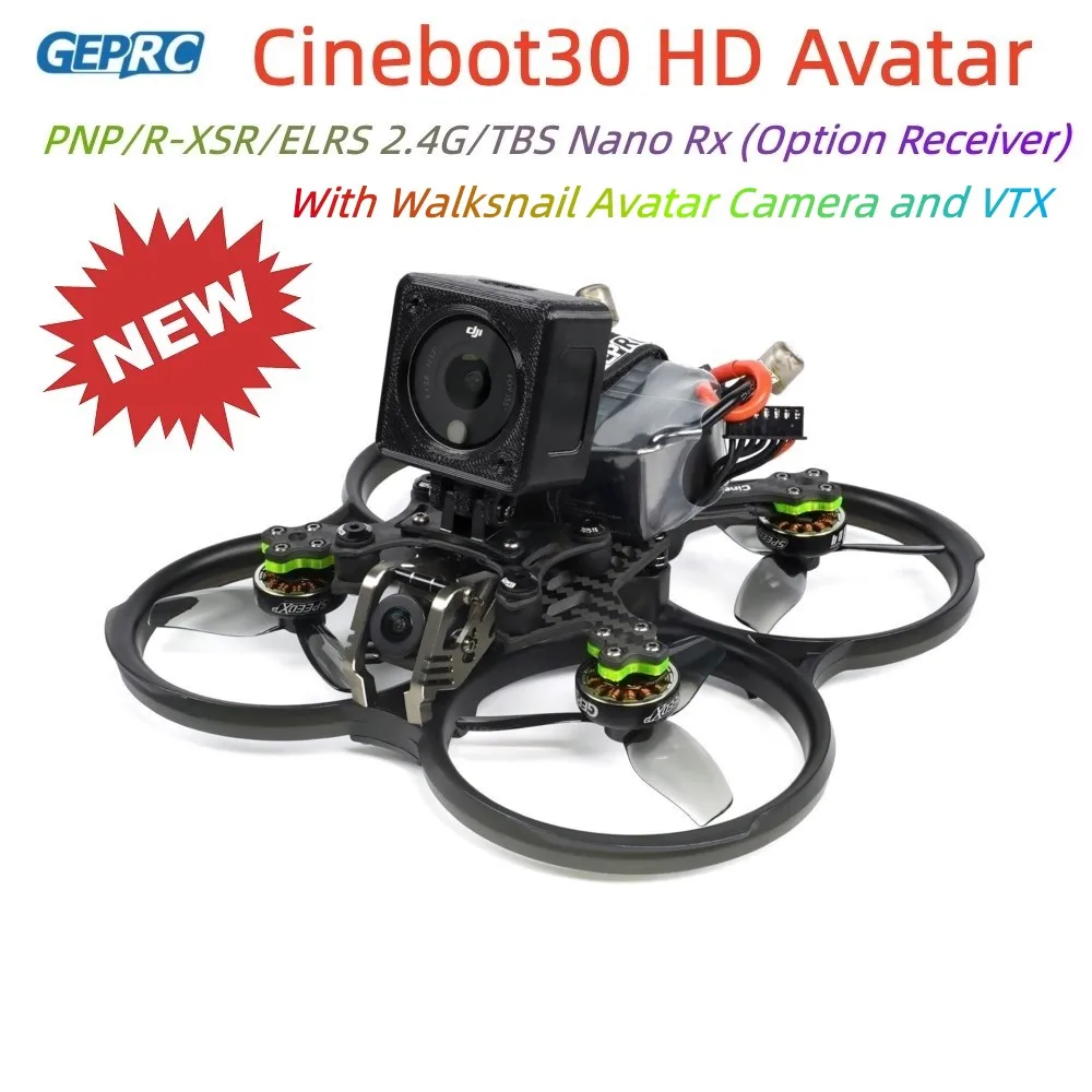 GEPRC Cinebot30 HD Avatar Walksnail HD 3inch 4S~6S FPV Drone PNP/R-XSR/ELRS 2.4G/TBS Nano Rx with Caddx Vista System FPV