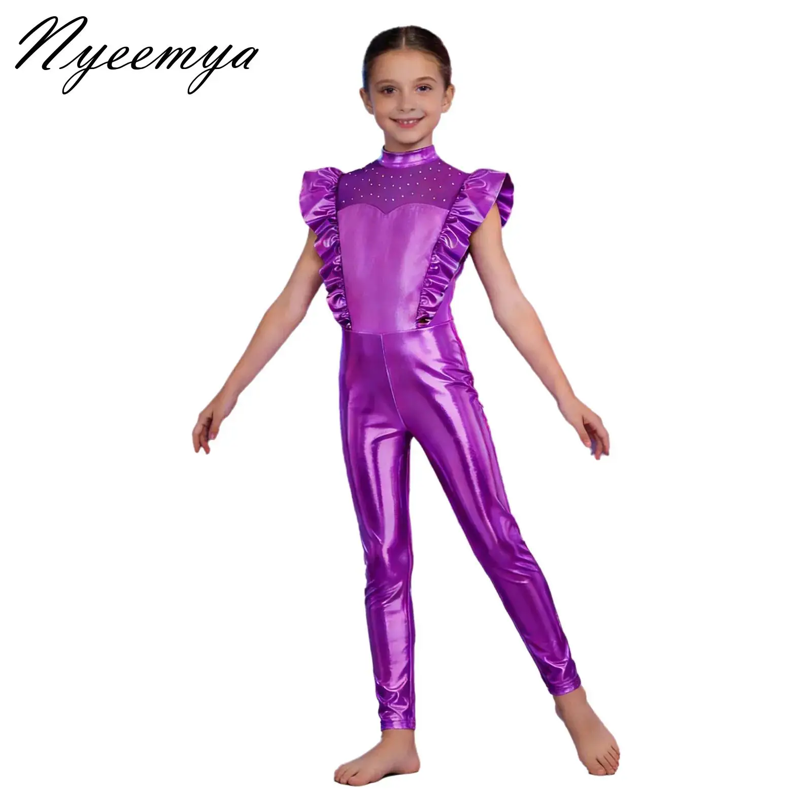 

Girls Metallic Astronaut Costume Alien Jumpsuit Space Cadet Gown Halloween Cosplay Party Dress Up Robot Space Role Play Suits