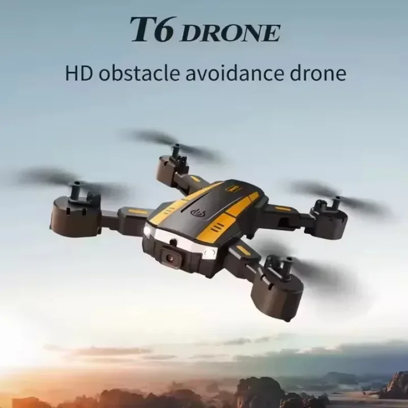 T6 Air Drone 4K HD Single Camera FPV Obstacle Avoidance Optical Flow RC Quadcopter Foldable RC Drone Toys