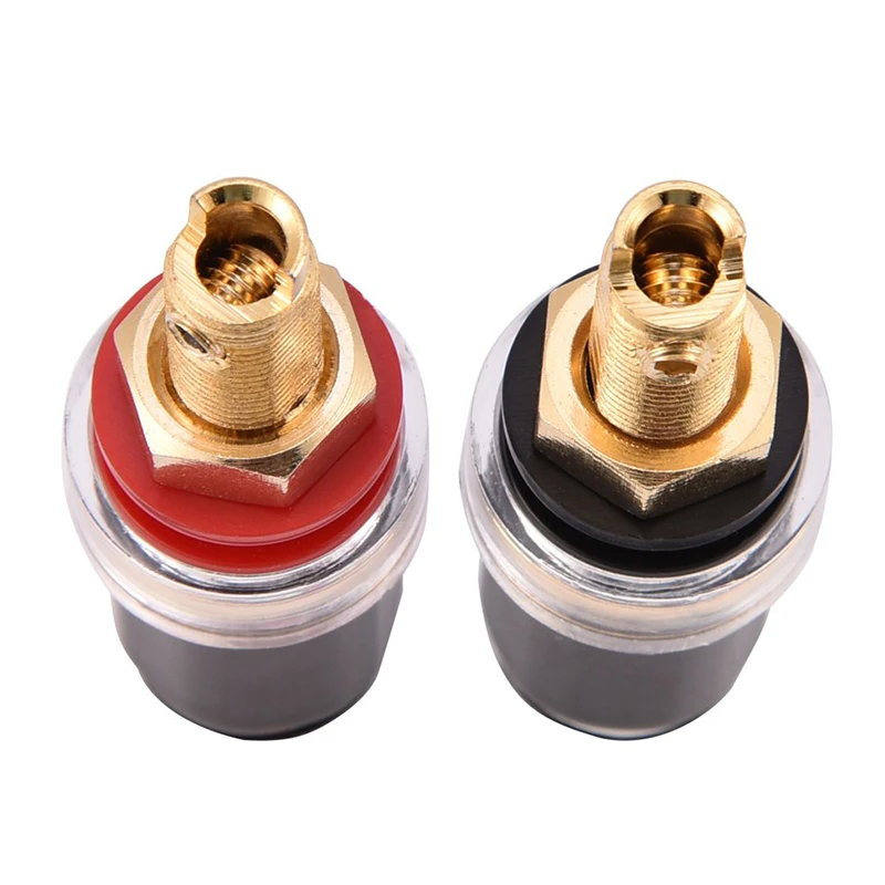 4pcs Speaker Binding Post Gold Plated Terminal Female Banana Jack Connector HIFI Audio Amplifier Banana Plug Socket Terminal