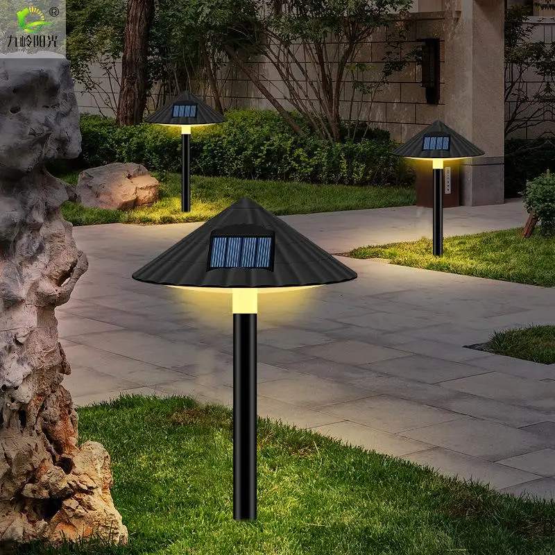 Lámpara de césped Solar impermeable para exteriores, Control de luz De Seta, decoración de paisaje, enchufe de piso Solar