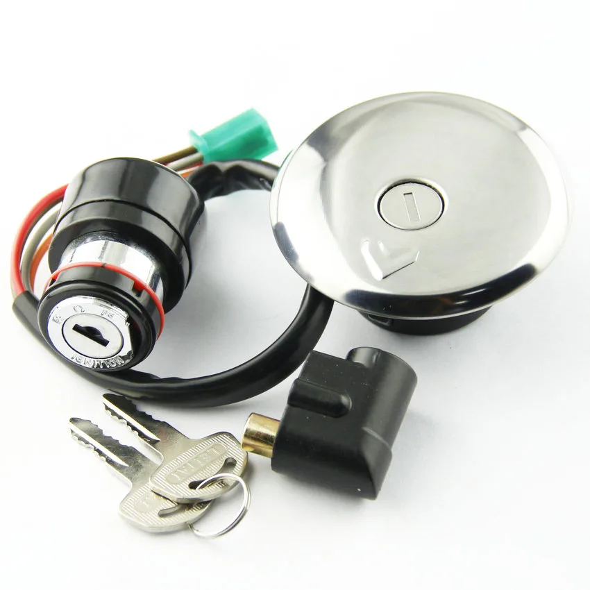 Motorcycle Key Fuel Cap Kit Ignition Switch For Suzuki GN125 1982 1983 1984 1985 1986 1987-2001 Ignition Switch Key Fuel Cap Kit