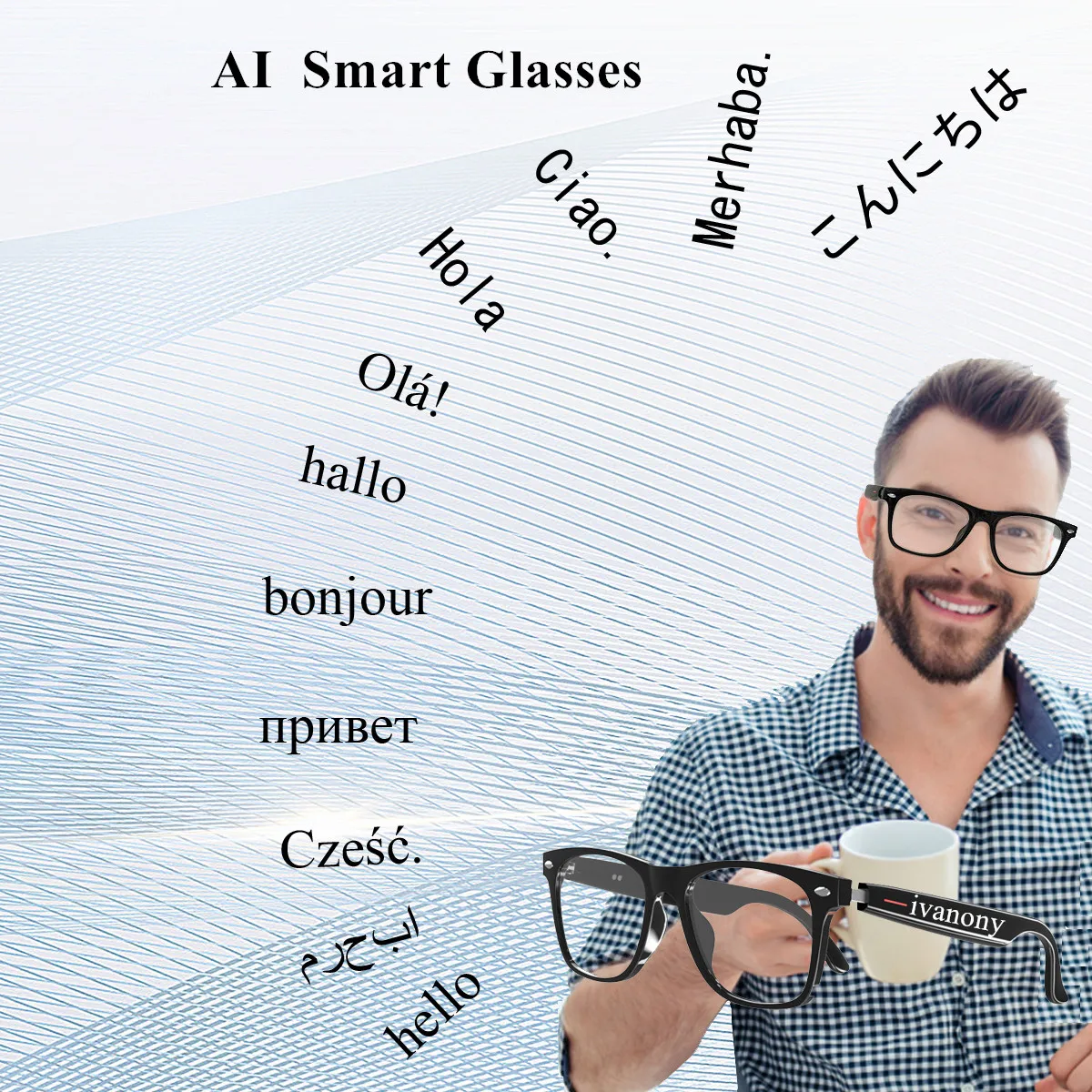 

Smart Glasses Language Translation Bluetooth Call Listen Songs Navigation Noise Canceling Build in Mic&Speakers Smart Sunglasses
