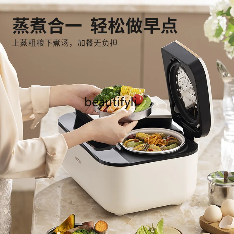 جهاز طبخ الأرز ذو الصفرا المزدوجة للمنزل الذكي متعدد الوظائف
