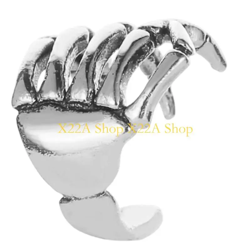 Unique Stylish Gothic Punk Ear Cartilage Clip Skeleton Hand Jewelry For Unique Look
