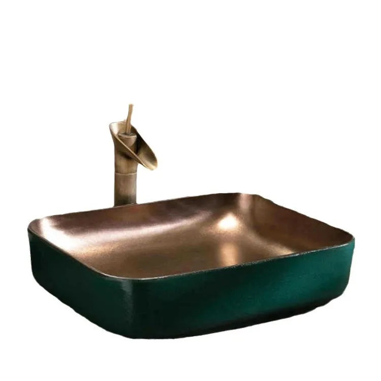 Nordic square countertop basin Hotel ceramic wash  Household bathroom Simple American washbasin