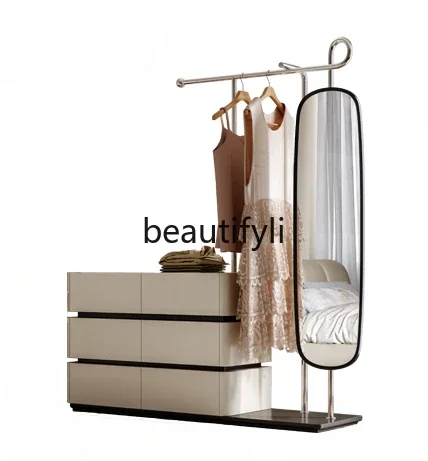 

Italian minimalist floor coat rack, chest cabinet integrated creative locker storage hanger