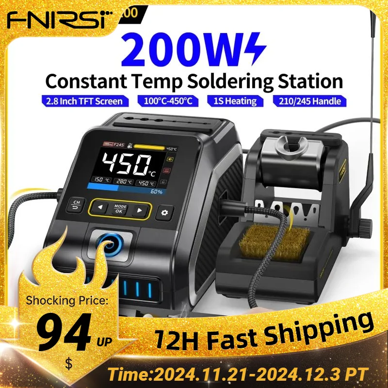 FNIRSI DWS-200 200W Rework Soldering Station C210/C245 Handle with Soldering Helping Hand Electronic Welding Repair Solder Tools