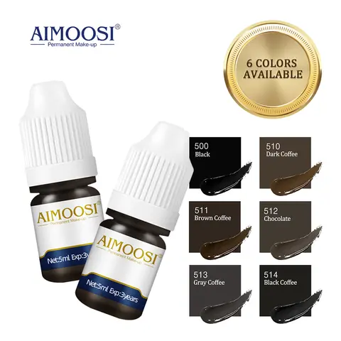 AIMOOSI 3ml Microblading Tattoo Pigments Paint Ink For Eyeliner Lips Eyebrows Semi Permanent Body Art Gloss Tint Makeup Airbrush