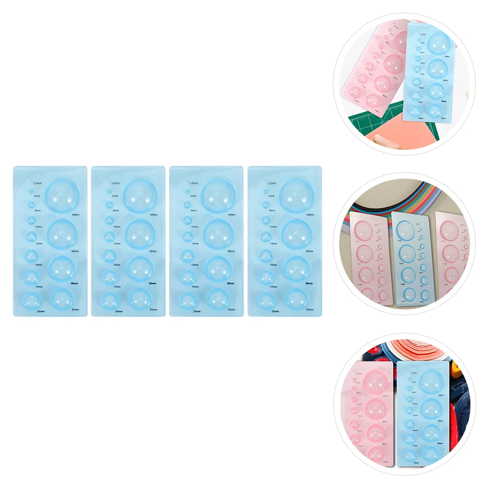 

4 Pcs Shaper Quilling Tools Set ABS Crafts Mould Lightweight DIY Paper Craft Tool Half Ball Domes Mold 3D Models Making