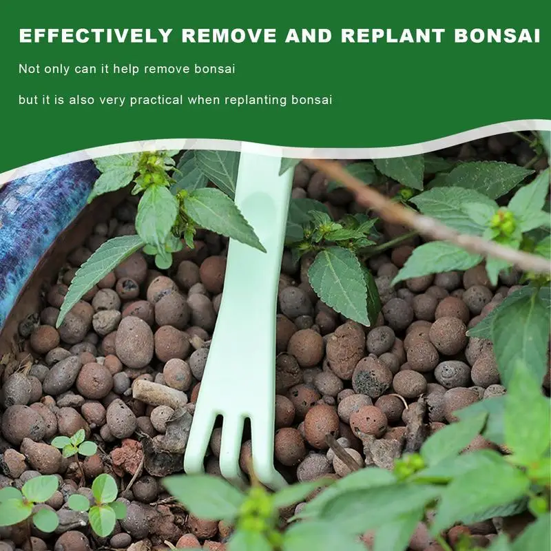 1 шт., корневые грабли, бонсай, горшечные растения, 3-зубчатый инструмент для распущенной почвы, инструмент для пересадки, культивирования, ручные грабли, домашний садовый инструмент 21 см