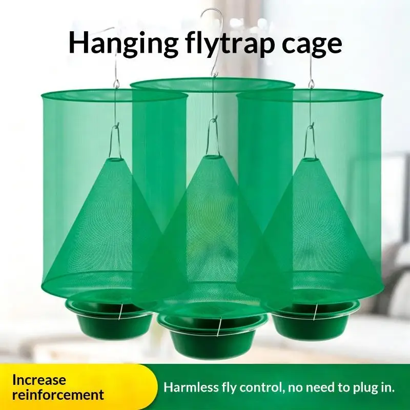 Hanging Fly Trap With Durable Green Mesh Effective Safe Capture For Outdoor Garden Farms Courtyards Pest Control