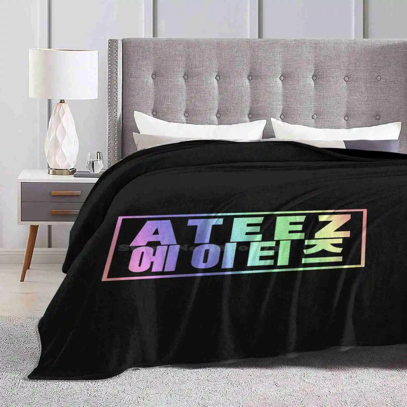 Ateez Kpop New Arrival Fashion Leisure Warm Flannel Blanket Ateez Kpop ? ? ? ? Kpop Ateez Korean Pop Hongjoong Seonghwa Yunho