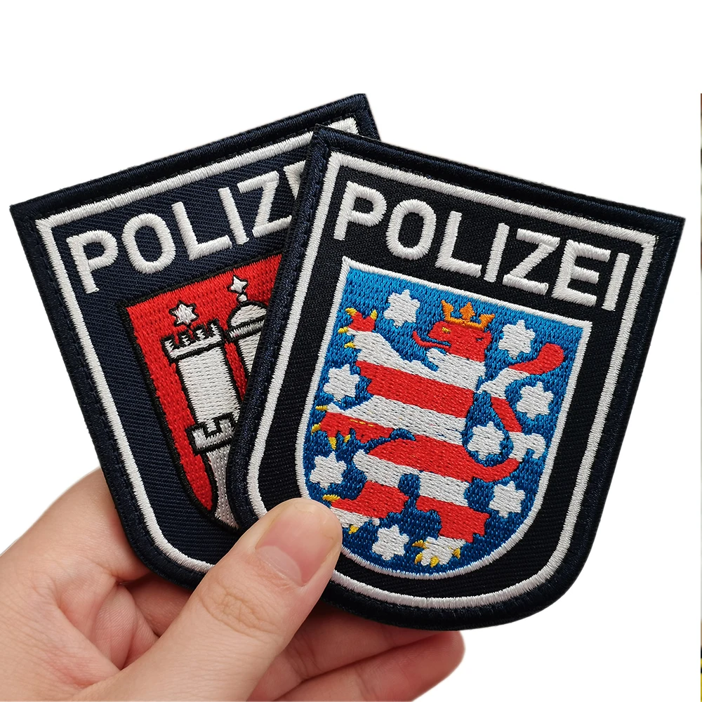 Tactical Embroidery POLIZEI Embroidery Animal Eagle Shield Patch Sew-on Bag Hat Germany Eagle Tactical Military Patch Army Fans