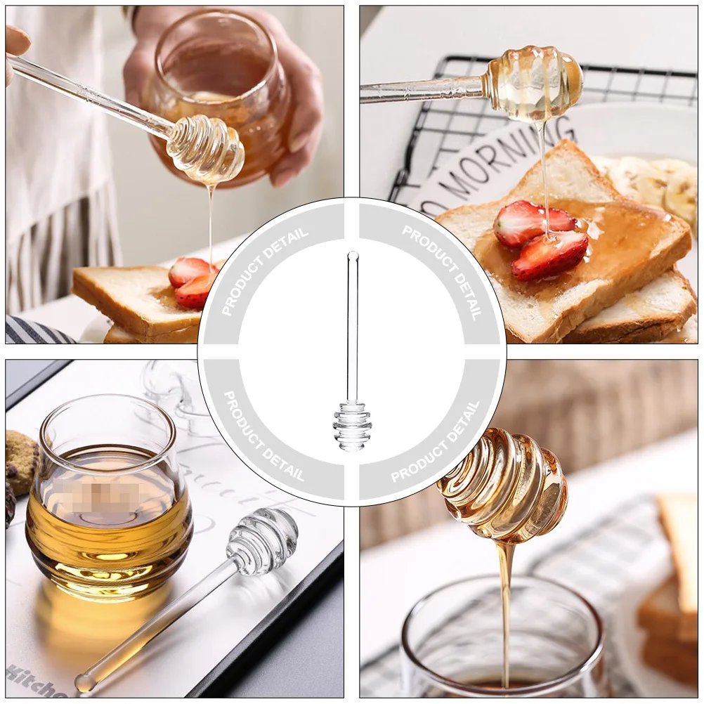 

2Pcs Honey Mixing Stick Plastic Ring Shaped Adheres Firmly Comfortable Handle for Daily Use Honey Dippers