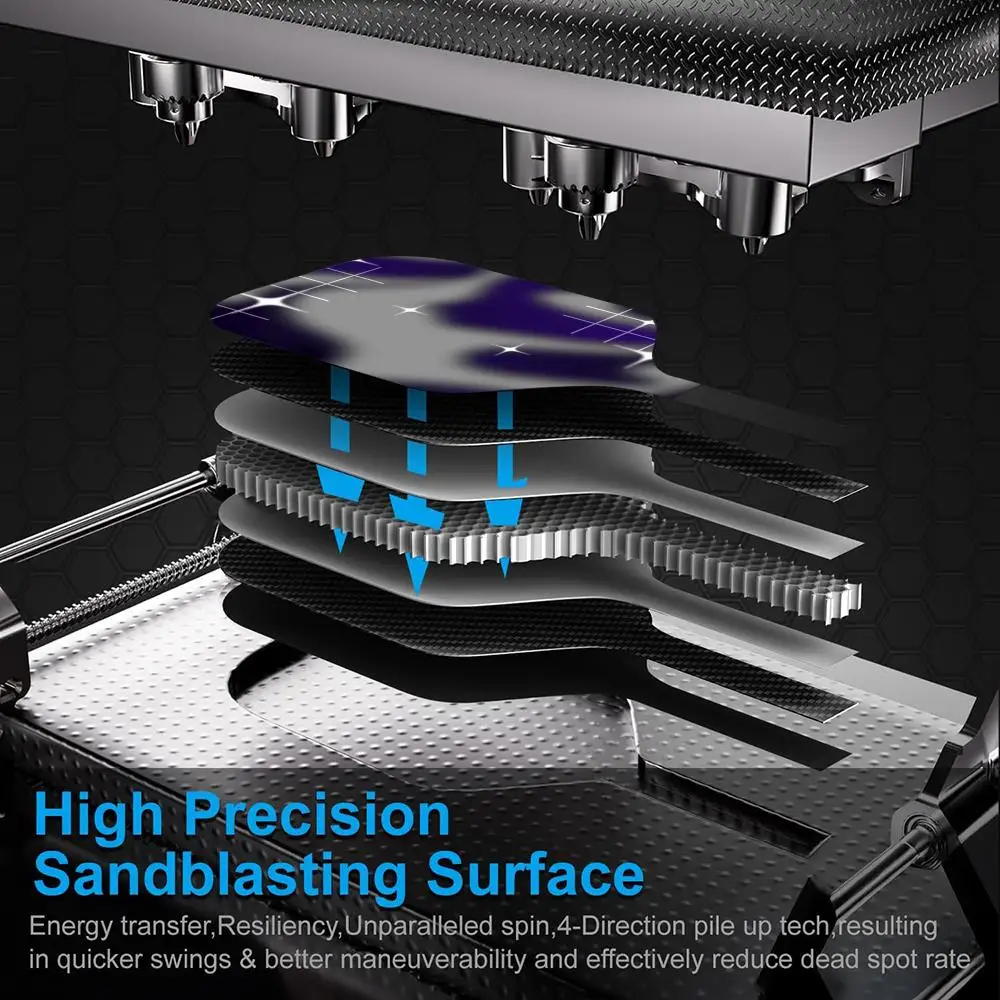 Purple Star Pickleball Paddle Set USAPA goedgekeurd T700 koolstofvezel Unibody thermogevormd met 16MM honingraatkern Power & Spin