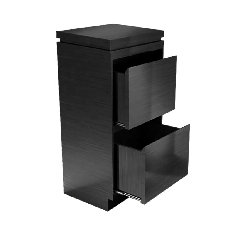 New Hair Stylish Beauty Salon Cabinets Styling Station 2 Layer Stainless Steel Black Gold Sliver Cabinet