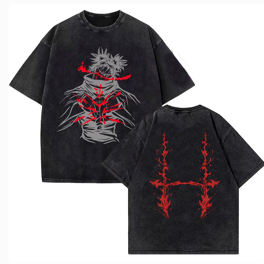 Vintage Washed Jujutsu Kaisen CHOSO T Shirt Women Men Anime Cotton T Shirt Summer Harajuku Street Men Tops Clothing