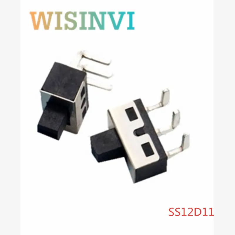 10Pcs SS12D10 SS12D11 Toggle Switch 3Pins Straight Feet 1P2T Handle High 5mm Spacing Of 4.7mm 3A 250V SS12D10G5