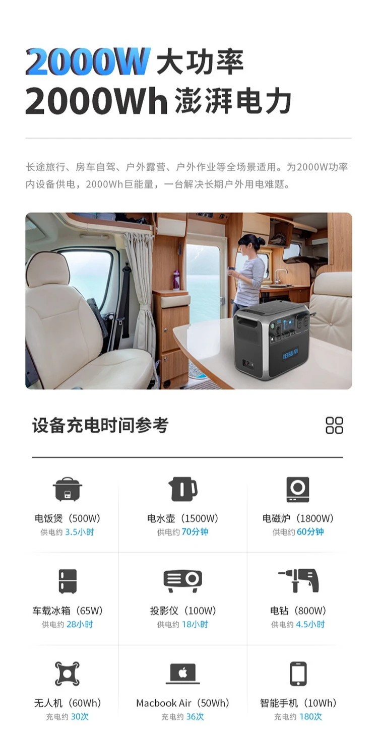 High-power outdoor RV self-driving camping stall emergency power supply outdoor power supply