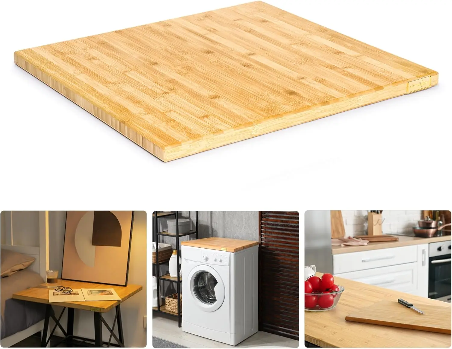 

24"x25" Butcher Block Countertop, DIY Bamboo Countertop, 1.2'' Thick Waterproof Table Top, Used as Cutting Board, Stovet