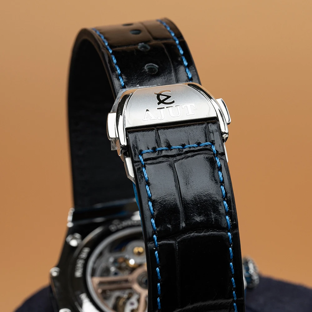 AJUT montre Tourbillon automatique hommes en acier inoxydable 316L squelette mécanique Tourbillon volant montres pour homme saphir 0383