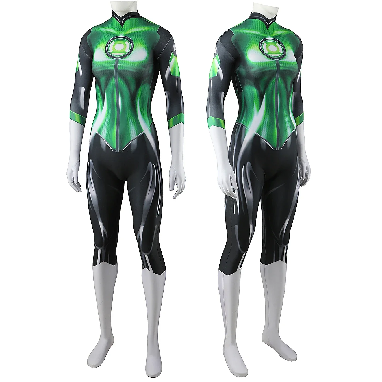 Zielona kobieta latarnia przebranie na karnawał superbohaterka Arisia Spandex Zentai body dziewczęce strój Cosplay kostium na Halloween kobieta