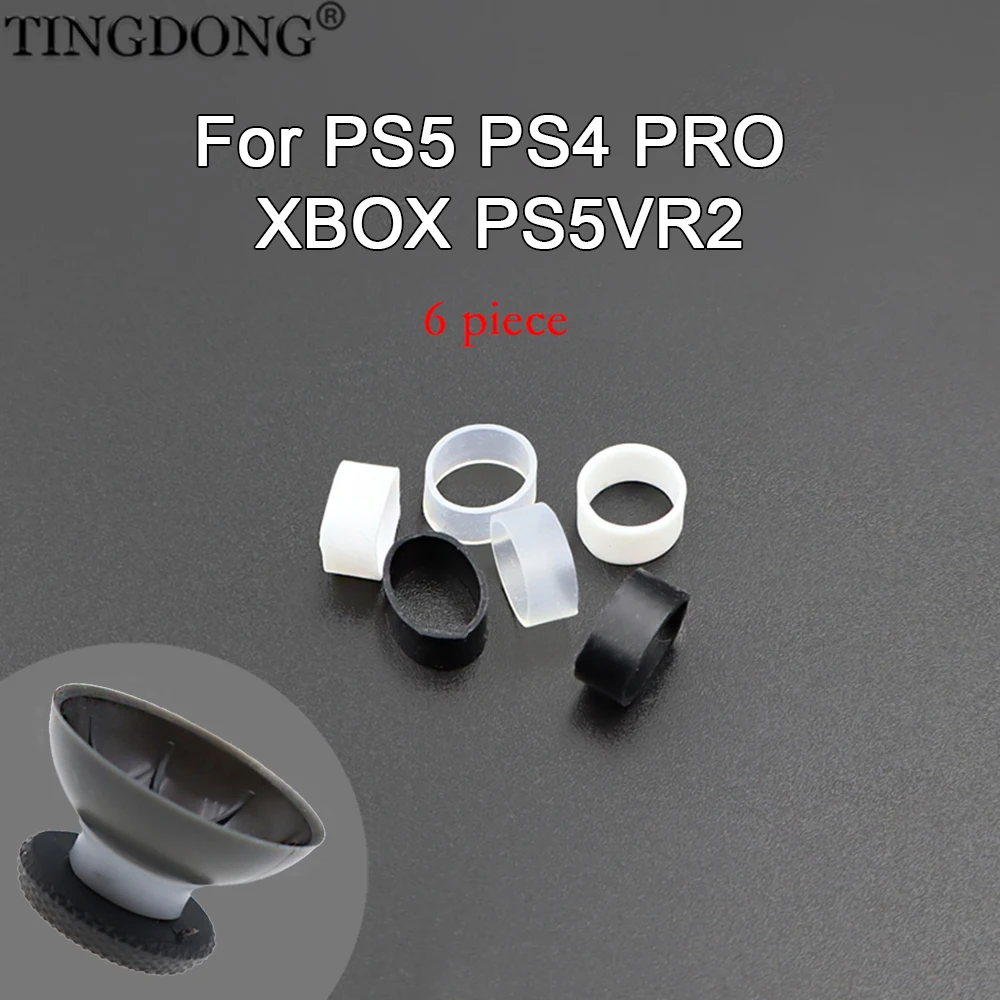 6 Stück Silikon Elastische Joystick-Schutzringe Spielcontroller Joystick-Schutz für Xbox PS5 PS4 Pro VR2