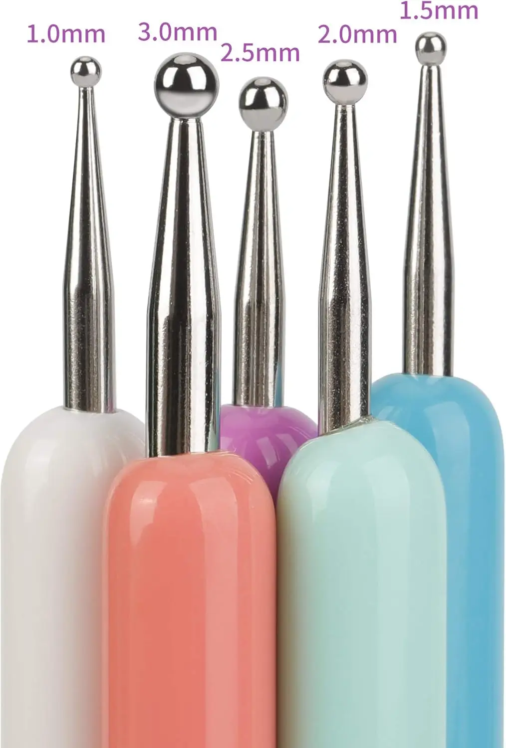 ชุดปากกาแต่งเล็บ 5 ชิ้น/ชุด ด้ามจับคริสตัล หัวสองด้าน สำหรับวาดลาย เพ้นท์เล็บ ประดับเพชร อุปกรณ์ทำเล็บ