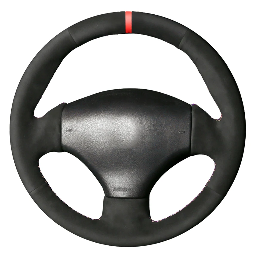 

Black Suede Hand-Stitched Car Steering Wheel Cover For Peugeot 206 1998-2005 206 SW 2003-2005 206 CC 2004 2005