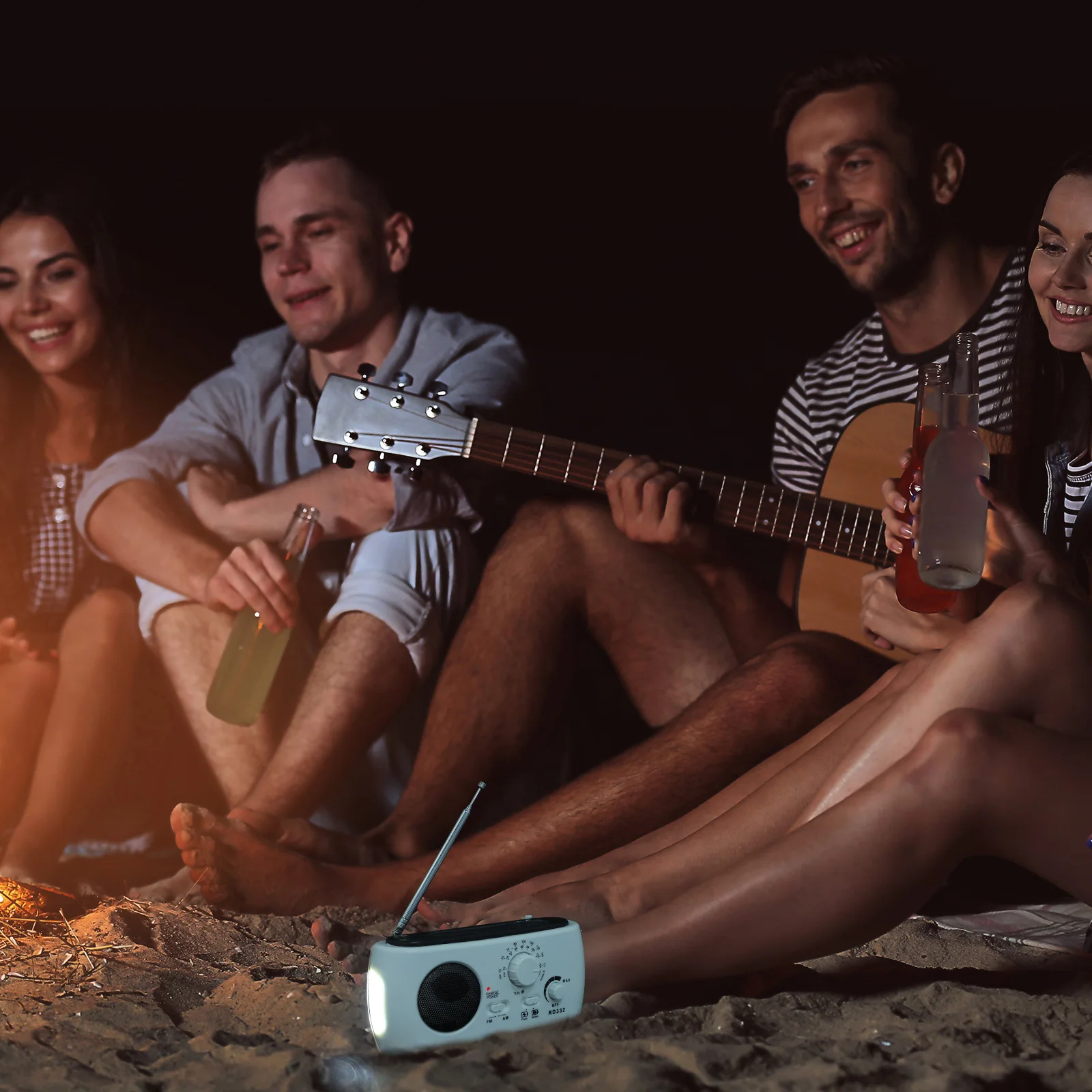 

Solar Hand Crank Emergency Radio Flashlight Portable Multifunctional Rechargeable Power Bank for Camping Outdoor