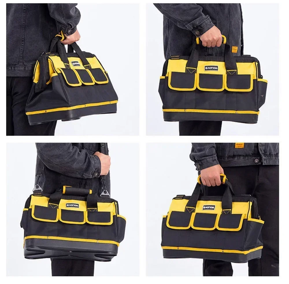 Imagem -06 - Impermeável Heavy Duty Tool Bolsa Caixa de Armazenamento Eletricista Prático Caixa Conveniente 1680d Oxford Amarelo 14 16 18 20 Novo Amarelo