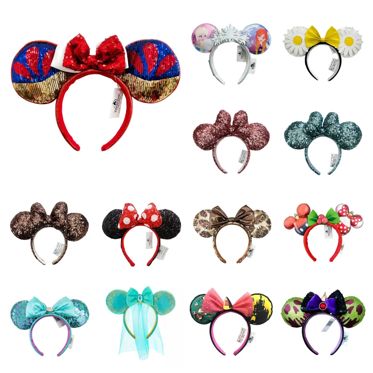 Mickey Mouse Ear Headband Snow White Disneyland Minnie Ear Plush Headwear Children Boy Girl Beauty Toys Cosplay Party Decoration