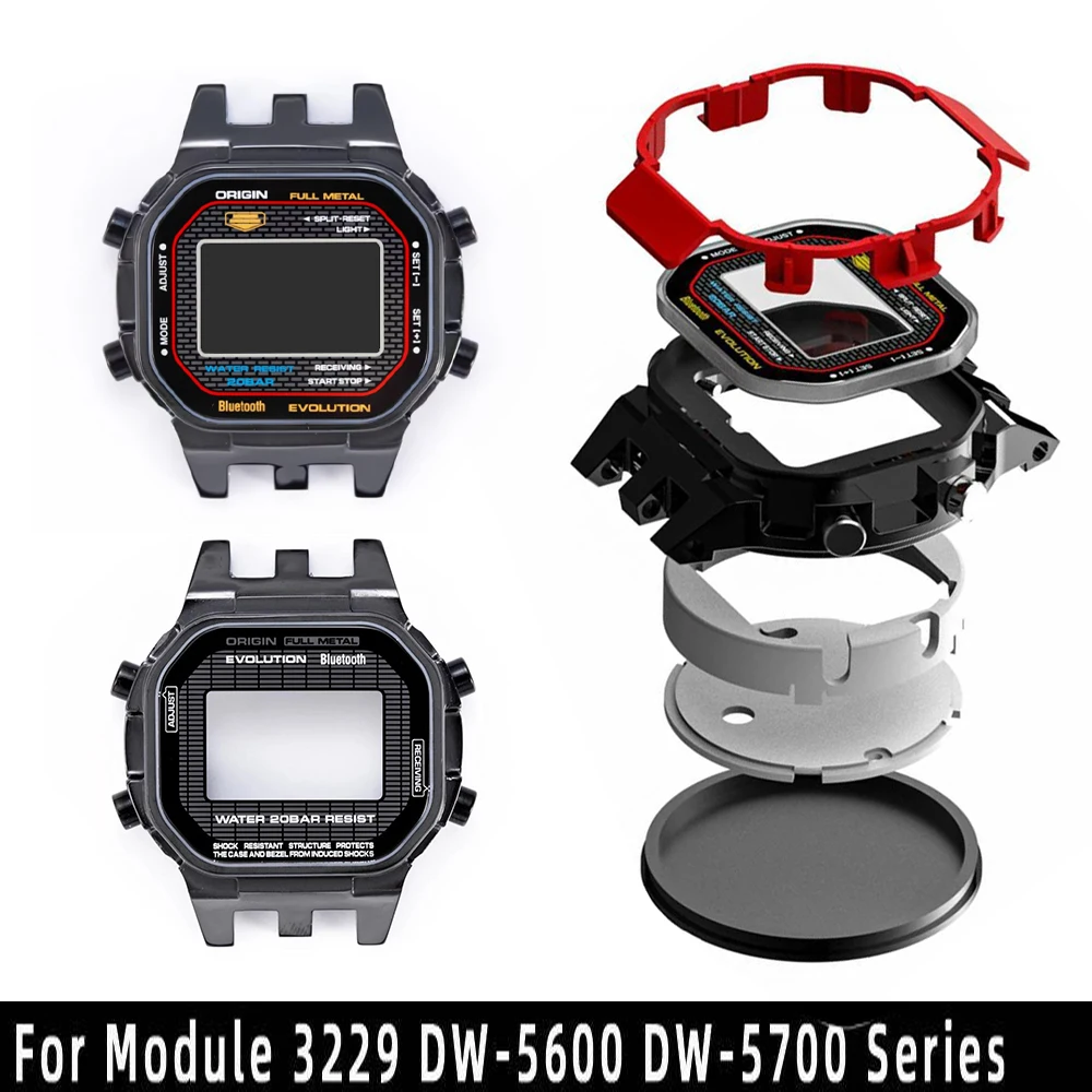 

Mod Kit Metal Movement Shell For Casio DW5600 DW-5700 Upgrade Modified to GMW-B5000 Bezel Strap Case Only suit to 3229 movement