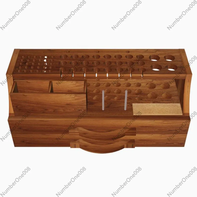 DIY Handmade Leather Craft Engraving Cutting Tools Double Drawer High End Elm Storage Rack Practical Leather Tool Holder