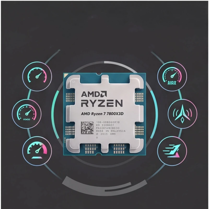 CPU AMD Ryzen 7 7800X3D Replace Old AM4 Processor 8C16T 5.0GHz Memory Fit B650 X670 Motherboard Tray No Cooler