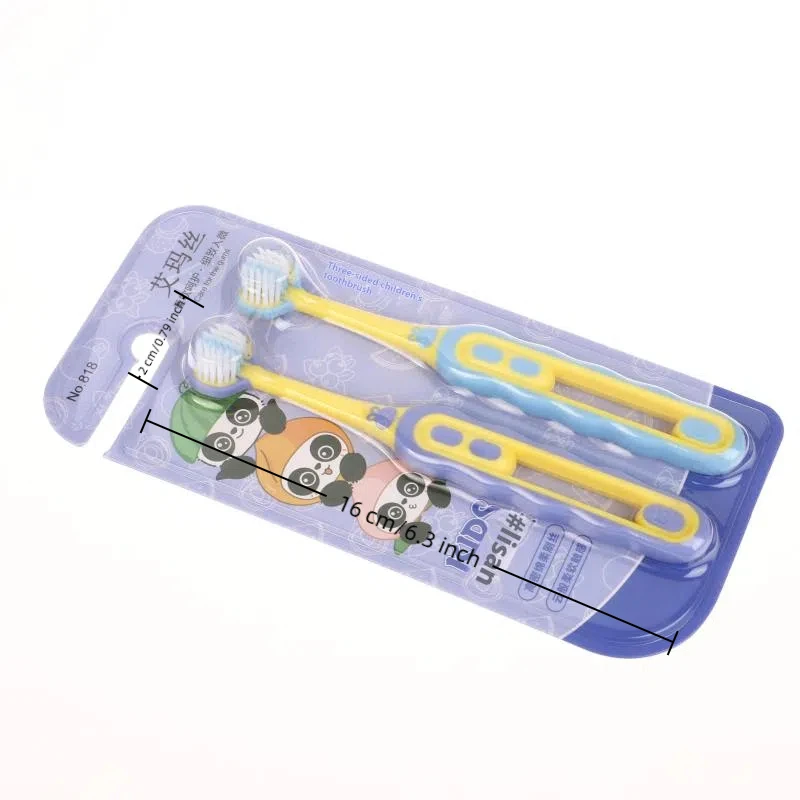 2 Stuks Kinderen Tandenborstel Driezijdig Zachte Haren Tanden Whitening Borstels Voor Kinderen Van 3-12 Jaar Tandheelkundige Mondverzorging