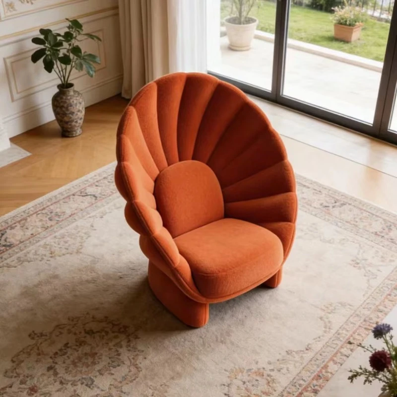 Upholstered recliner bedroom dressing chair snake back armchair
