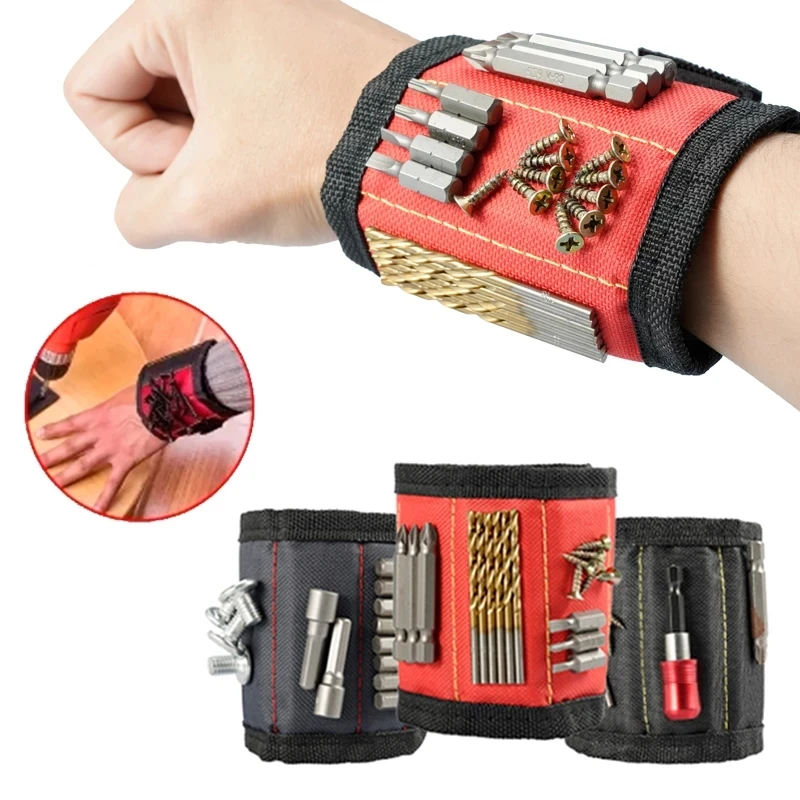 New Strong Magnetic Wristband Portable Tool Bag For Screw Nail Nut Bolt Drill Bit Repair Kit Organizer Storage