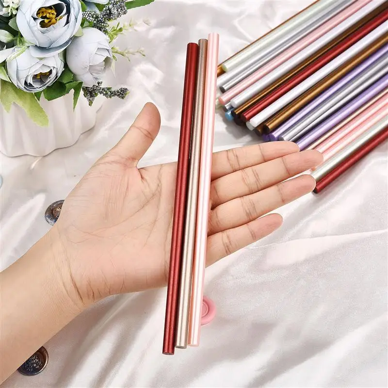 5pcs Hot Melt Glue Sticks DIY Seal Wax Sticks For Melting Glue Gun Sealing Wax Wedding Party Invitation Decoration 20CM Long