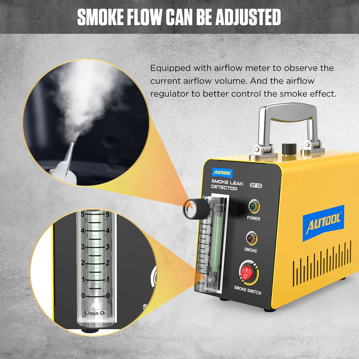 جهاز اختبار دخان السيارات التلقائي لنظام الإيفاب ، آلة دخان السيارات ، كاشف التسرب ، أداة اختبار تسرب خط أنابيب النفط ، 12 فولت ، SDT103 #3