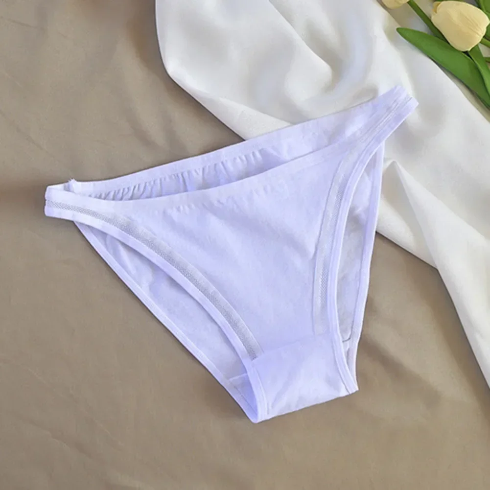 Women Half-Covering Hip Thin Strap Underpants Pure Cotton Breathable Girl Briefs Minimalist Bikini Solid Female Briefs Shorts