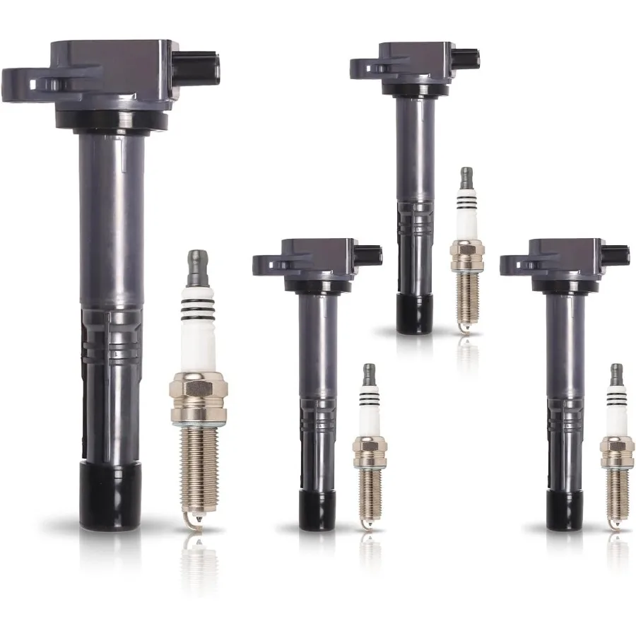 

Высокопроизводительный комплект катушек зажигания и комплект платиновых свечей зажигания, совместимый с Honda Accord 2.4L 2008-2012 CRV 2010-2014 Civic