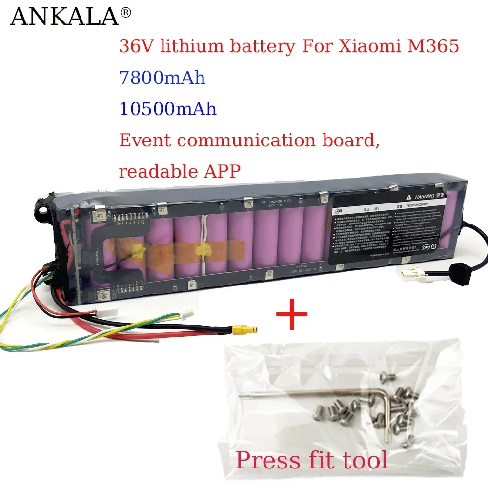 18650 lithium-ion battery pack with Bluetooth communication function, suitable for Xiaomi M365 1S Mimia Pro, 10S 3P, 36V, 7800mA