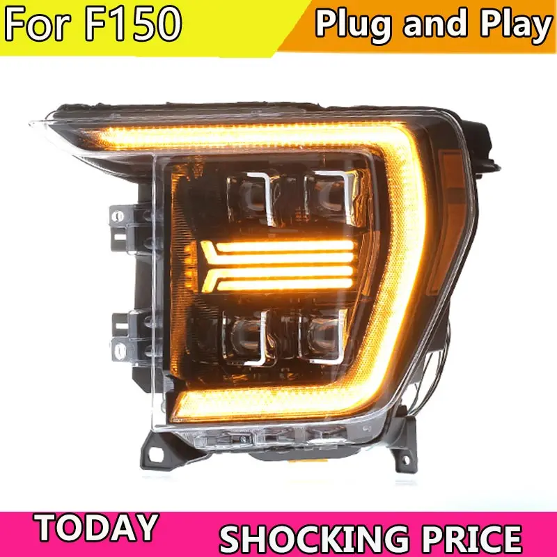 LED Headlight Assembly for Ford Raptor F150 2021-2023 Headlight Plug and Play with DRL Dynamic Turning Head lights