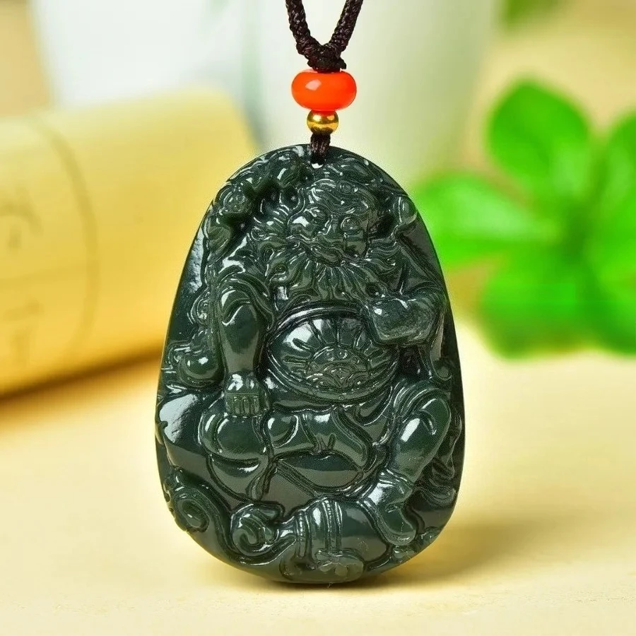 Genuine Hetian Jade Zhong Kui Pendant Fashion High-grade Men's and Women's Models of Jewelry To Protect The Peace Jade Necklace