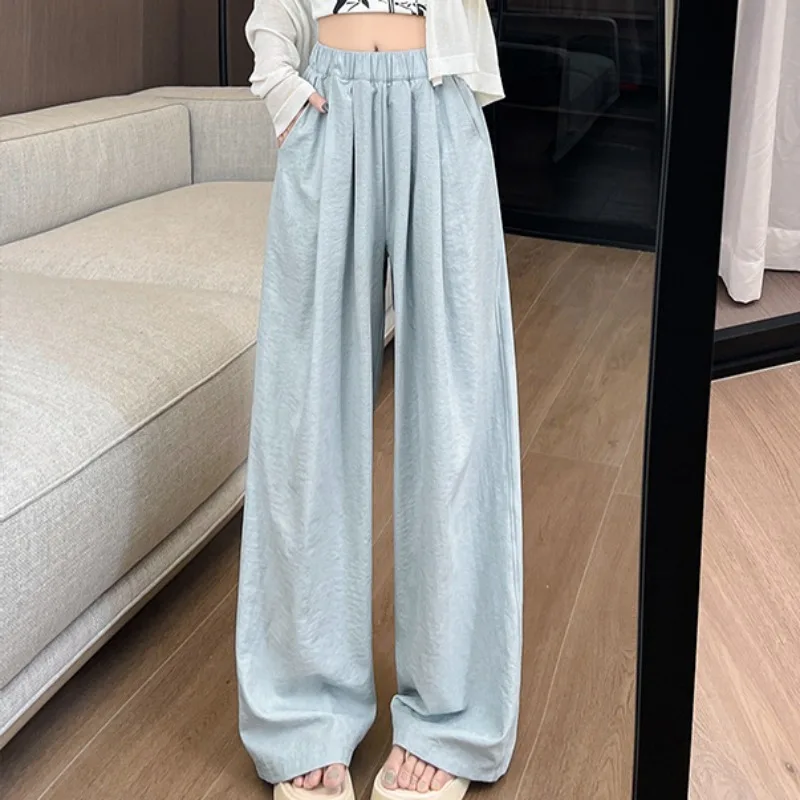 Lovely Pants for Women Soft Design Full Length All-match Loose Wide Leg Casual Ins New Comfortable Spring Summer Korean Style